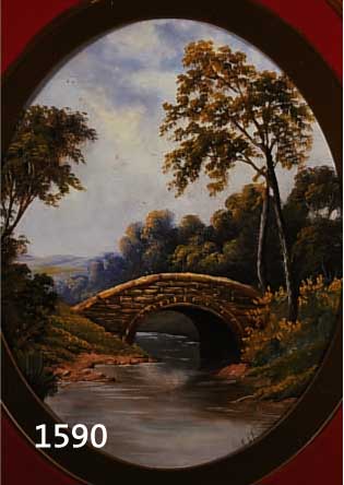 CURTIS BZW. ELMIES, ENGL. MALER, UM 1900, ÖL/PAPPE, LANDSCHAFTSDARSTELLUNGEN, AUFWENDIGE RAHMUNG UNTER GLAS, HOLZRAHMEN, PP., UNTER GLAS ...