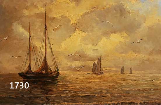 SCHOLL, W., MITTE 20. JH., ÖL/LWD., SEGELSCHIFFE MIT MÖWEN, SIGNIERT, CA. 50 X 70 CM, RAHMEN
