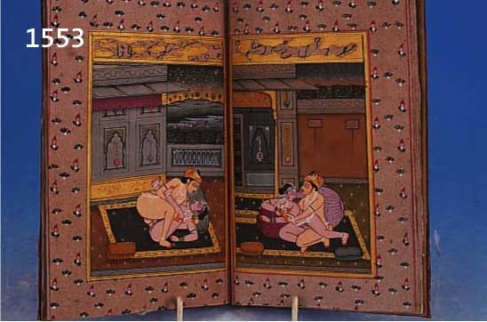 BUCH MIT 9 EROT. MALEREIEN, NORDINDIEN, 19. JH., MOGHULZEIT, MIT LEDEREINBAND, EROT. PALASTSZENEN, 21 X 13 CM
