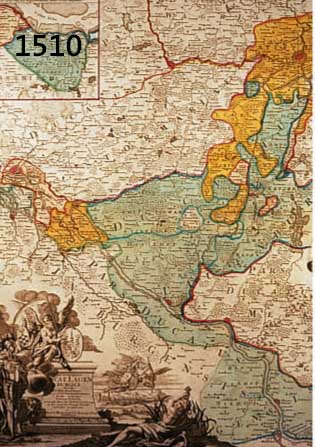 KONVOLUT VON 3 BLATT LAUENBURG U. UMGEBUNG, 1) ALTKOLOR. KUPFERSTICHK. V. HOMANN, CA. 1640 TYPUS GEOGRAPHICUS DUCAT LAUENBUGICI, MIT GR. ...