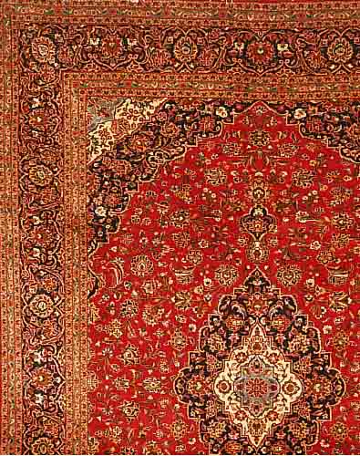 KESCHAN KORK, PERSIEN, 418 X 294CM, .EHZ 1-2 FLOR KORKWOLLE.CA 20 JAHRE.