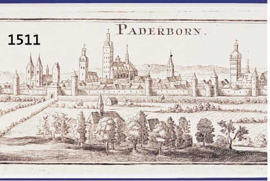 KONVOLUT VON 2 BLATT KUPFERSTICHE VON PADER- BORN, 1) KUPFERSTICH VON BODENEHR, CA. 1720, GA PADERBORN MIT LI. SEITIGER ERKLÄRUNG, TA- DELLOSES ...