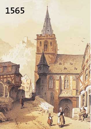 KONVOLUT VOKONVOLUT VON 5 BLATT MIT ANSICHTEN VON ST. GOER UND RHEINFELS, 1) GETÖNTE LITHO. VON STROOBANT, LONDON, CA. 1850, ST. GOAR,IM HIN- ...
