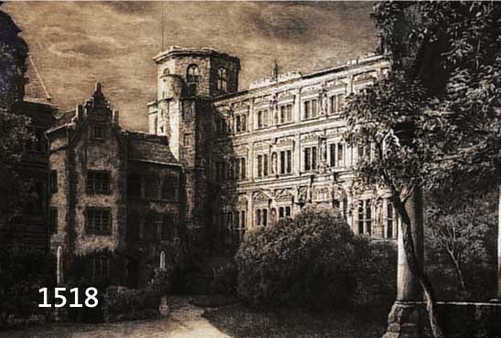 RADIERUNG, F. KROSTEWITZ, * 1860 WIEN - 1913, HEIDELBERGER SCHLOß, 53 X 69 CM, EICHE- RAHMEN