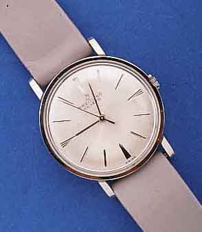 BREITLING GENEVE HERRENARMBANDUHR, AUTOMATIK, EDELST. POL., BOD. GESCHR., GUILL. BL., REF. NR. 2528, SCHWEIZ UM 1966, AUßER LEDERBD.ORIG. ZUSTAND, ...