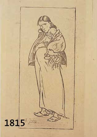 HEINRICH ZILLE, SCHWANGERE FRAU MIT KIND AUF DEM ARM, HELIOGRAVÜRE UND RADIERUNG, 1908, HANDSIGNIERT UND IN DER PLATTE SIGNIERT, WVZ ROSENBACH ...