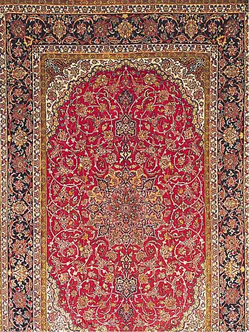ESESFAHAN FEIN,PERSIEN CA 230 X 156 CM. .KORKWO LLE M.U.AUF SEIDE.CA 1 MIO KN/QM.CA 20 JAHRE.
