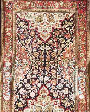 GHGHOM SEIDE,PERSIEN CA 150 X 100 CM. .REINE NATURSEIDE.EHZ 2.(WASSERSCHADEN)CA 20 JAHRE.