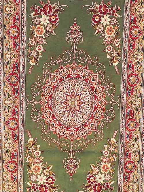 ESFESFAHAN FEIN,PERSIEN CA 178 X 105 CM. .KORKWO LLE M.U.AUF SEIDE.EHZ 1-2.CA 20 JAHRE CA 1 MIO KN/QM.
