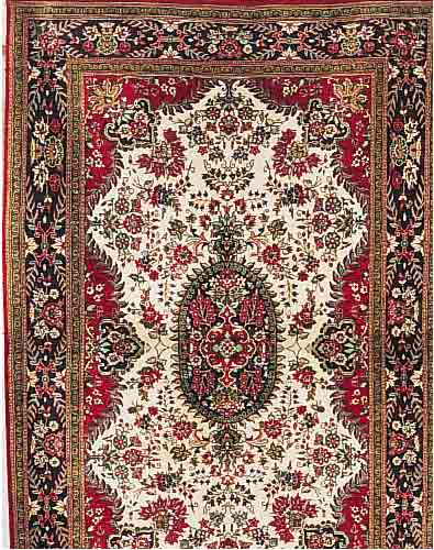 GHOGHOM SEIDE,PERSIEN CA 150 X 98 CM. .REINE EHZ 1-2.REINE NATURSEIDE.CA 20 JAHRE.CA 1 MIO KN/QM.