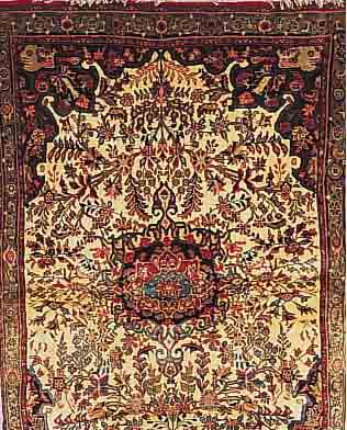 BIBIDJAR,PERSIEN CA 170 X 110 CM. .FLOR WOLLE. EHZ 2.CA 30 JAHRE.