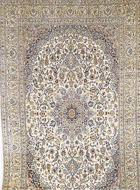 NANAIN FEIN,PERSIEN CA 305 X 195 CM. .CA 10 JAH RE.KORKWOLLE MIT SEIDE.EHZ 1-2.CA 1 MIO KN/QM.