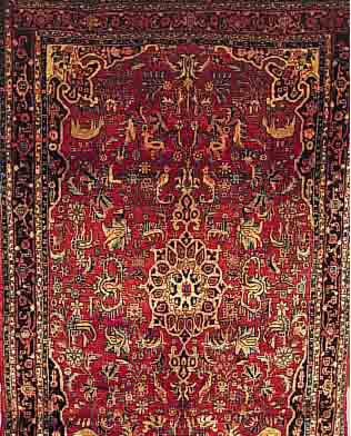 BIBIDJAR,PERSIEN.CA 213 X 135 CM. .FLOR WOLLE. EHZ 2.CA 40 JAHRE.