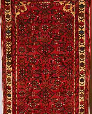 HOHOSSEINABAD,PERSIEN CA 400 X 88 CM. .FLOR WOL LE.EHZ 2.CA 10 JAHRE.