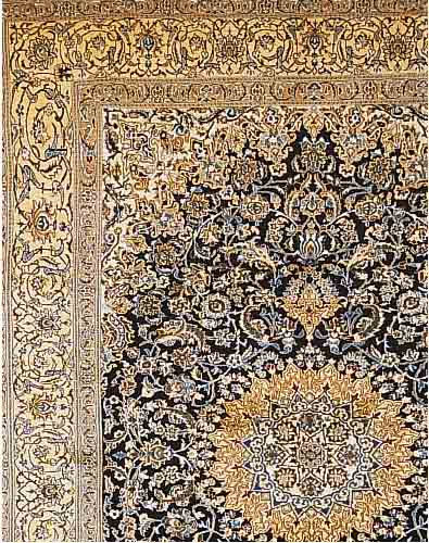 NANAIN,PERSIEN CA 390 X 303 CM. .FLOR WOLLE MIT SEIDE.CA 10 JAHRE.EHZ 1-2.
