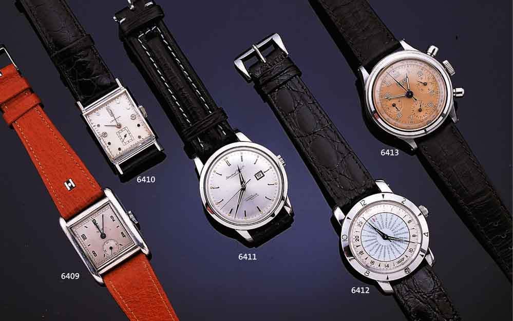HEUER ARMBANDCHRONOGRAPH, SCHWEIZ UM 1962, EDELST., BOD. GESCHR., LEDERBD. SPÄTER, 30-MIN 12 STD-STOPPZÄHLER, TACHYMETER-AUßENSKALA, 17 ST., ...