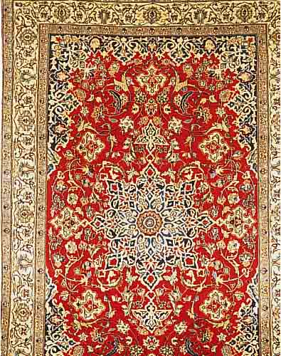 NAIN,PERSIEN CA 305 X 208 CM.EHZ 1-2.CA 5 JA HRE FLOR WOLLE MIT SEIDE.