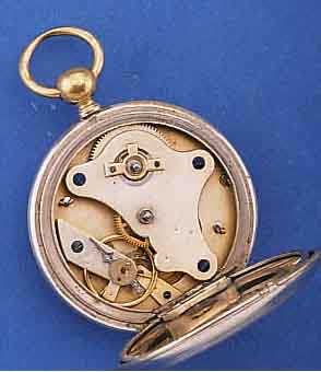 HERRENTASCHENUHR, FRANKREICH UM 1890, NICKEL , EMAILBL., ZYLINDERWERK IN SCHÖNEM SELTENEM AUFBAU VERG., D. CA. 48MM, SCHLÜSSELAUFZUG, NUTZSP., EZ ...
