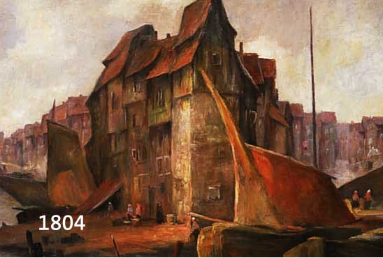 JÜTTNER, BRUNO, GEB. 1880 WERNIGERODE, FISCHERBOOTE IM HAFEN, ÖL/LWD, LI. U. SIGN., CA. 64 X 70 CM