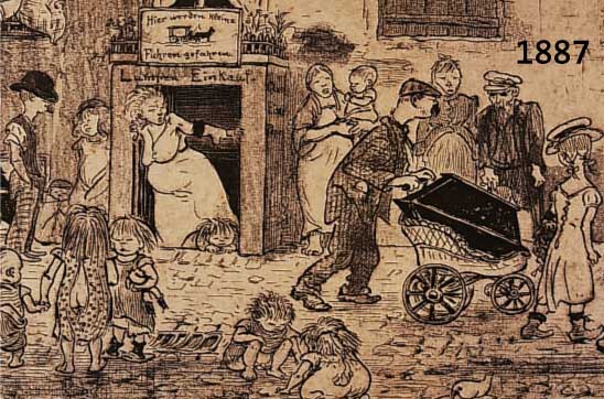 ZILLE, HEINRICH, ZUR MUTTER ERDE, HELIO- GRAVURE VON 1905, RE. U. MIT SIGNATURSTEMPEL VERSEHEN, CA. 16,5 X 45,5 CM, LEICHT GEBRÄUNT UND MINIMAL ...
