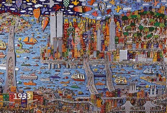 RIZZI, JAMES, NEW YORK MARATHON, DREIDIMENSIONALE FARB- LITHOGRAPHIE, NUM. 53/350, HANDSIGNIERT, VON 1997, CA. 66 X 91,5 CM
