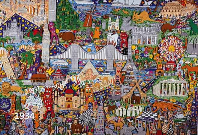 RIZZI, JAMES, A NEW LOOK AT LIFE, DREIDIMENSIONALE FARB- LITHOGRAPHIE VON 1998, HANDSIGNIERT, BE- TITELT, NUM. 247/350, CA. 64 X 90 CM