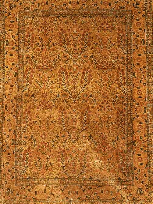 HERECKE FEIN,TÜRKAI.140 X 103 CM..CA 40 JAHR E.REINE NATURSEIDE.EHZ 2.(REINIGUNGSBEDÜFTIG)