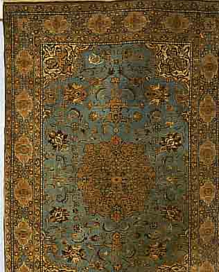 GHGHOM.PERSIEN CA 203 X 137 CM. .FLOR WOLLE MIT SEIDE.EHZ 3.CA 60 JAHRE.