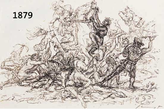 SLEVOGT, MAX, 1868-1932, ZWEI LITHOGRAPHIEN VON 1915-18, AUS CORTEZ: DIE EROBERUNG MEXIKOS AUF JAPANPAPIER, BLATTGR. JE CA. 33 X 24,5 CM, BEIDE ...