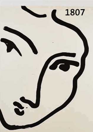 MATISSE, HENRI, 1869-1954, NADIA AU MENTON POINTU, LITHOGRAPHIE ÜBER CREMEFARBENEM GRUND, NACH EINER ZEICHNUNG VON 1948, CA. 40,3 X 31 CM
