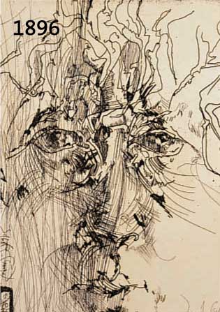 JANSSEN, HORST, 1929-1995, SELBSTBILDNIS, KALTNADELRADIERUNG, HANDSIGN. UND NUM. 8182/ 10000, CA. 22 X 16 CM