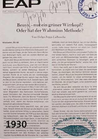 BEUYS, JOSEPH, 1921-1986, EAP-FLUGBLATT, HANDSIGN UND MIT FIU-STEMPEL, CA. 29,5 X 20,5 CM