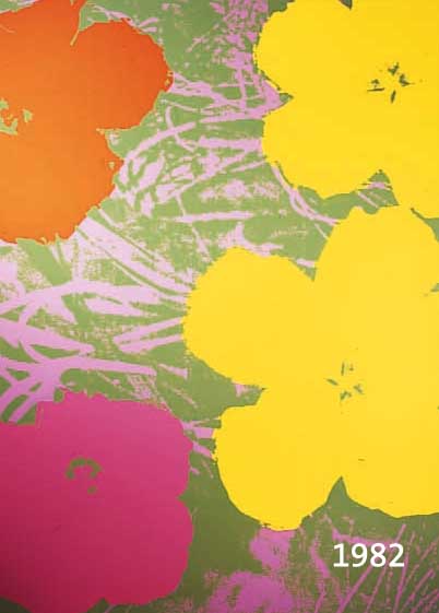 WARHOL, ANDY, FLOWERS, FARBSIEBDRUCK, RÜCKSEITIG GESTEMPELT: SUNDAY B. MORNING, FILL IN YOUR OWN SIGNATURE, 91,5 X 91,5 CM