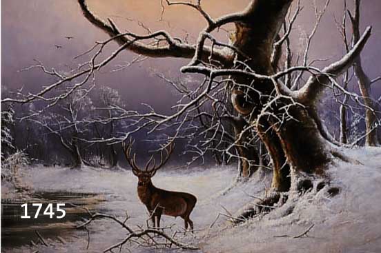 CHRISTIANSEN, NIELS HANS, GEB. 1850 - 1922, DÄNISCHER TIER- UND LANDSCHAFTSMALER, HIRSCH IN WILDLANDSCHAFT, ÖL/LWD. (DOUBL.), SIGN., 61 X 93 CM, ...