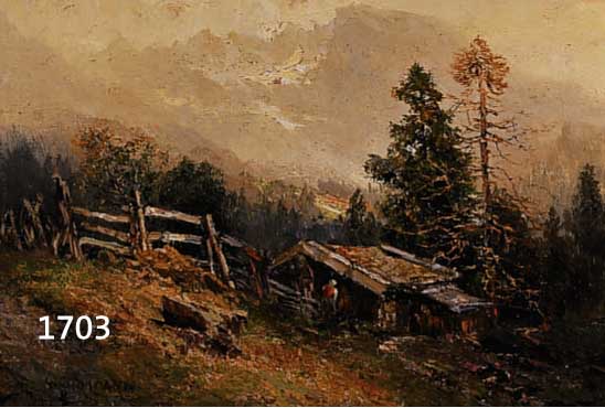 GSCHOSSMANN, LUDWIG, GEB. 1894 STRASSBURG - 1988 TEGERNSEE, AUSGEZEICHNETER LANDSCHAFTSMALER DER MÜNCHENER SCHULE, DIE BENEDITINERWAND BEI ...