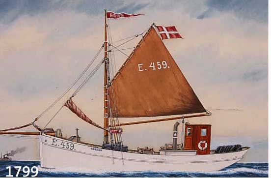 OLSEN, EINAR, DARSTELLUNG EINES SCHIFFES, GOUACHE AUF PAPIER, RE. U. SIGN. UND DAT. 1919, CA. 18 X 23,5 CM, PP, U.GL., R.
