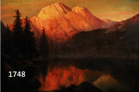 SAND, MAX, LANDSCHAFTSMALER DES 19. JH., BESTE DÜSSELDORFER SCHULE, EINFLUSS JUNG- BLÜTHE, ALPENLANDSCHAFT BEI SONNENUNTERGANG, ÖL/LWD., SIGN., ...
