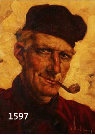 STRASSMANN, OTTO, DÜSSELDORFER KÜNSTLER, NACHGEWIESEN UM 1930, PORTÄT EINES PFEIFERAUCHENDEN SEEMANNS, ÖL/LWD., SIGN., 38 X 33 CM, R.