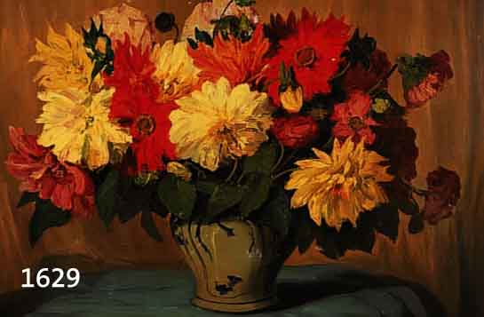 STUCKI, R., 1. HÄLFTE 20. JH., BLUMEN- STILLEBEN, ÖL/LWD. (L. ALTERSSPUREN), SIGN., 50 X 70 CM, R.