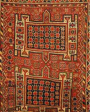 SHAHSAWAN,PERSIEN CA 184 X 148 CM..FLOR WOLL E.UM 1900.