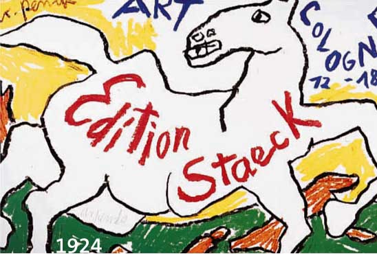PENCK, A.R., GEB. 1939, WEIßES PFERD, FARBOFFSET, HANDSIGNIERT, CA. 60 X 84 CM