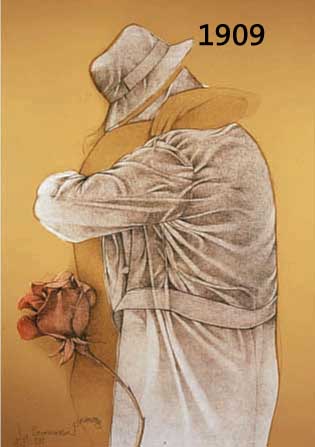 BRUNI, BRUNO, LA PROMESSA, FARBLITHOGRAPHIE VON 1989, HANDSIGN. UND NUM. 102/999, CA. 54 X 41 CM, PP, U.GL., R.