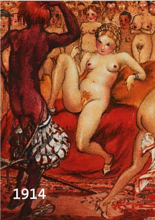 UNBEKANNTER KÜNSTLER, FRANKREICH, UM 1910-20, DREI FARBLITHOGRAPHIEN AUF BFK BÜTTEN MIT EROTISCHEN DARSTELLUNGEN, JE CA. 16,5 X 12,5 CM, PP