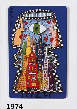 RIZZI, JAMES, ZWEI DEUTSCHE TELEFONKARTEN, BEIDE HANDSIGNIERT, JE CA. 5,5 X 8,5 CM