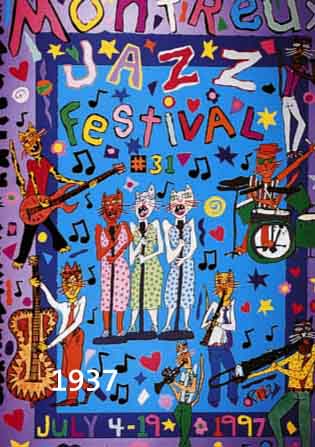 RIZZI, JAMES, PLAKAT ZUM MONTREUX JAZZ FESTIVAL 1997, FARBOFFSET, HANDSIGNIERT, CA. 100 X 70 CM