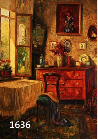 SCHWARTZ, K., DATIERT (19)31, INTERIEUR MIT BLICK AUS DEM FENSTER, ÖL/LWD, LI. U. SIGN. UND DAT., CA. 68 X 55 CM, R.