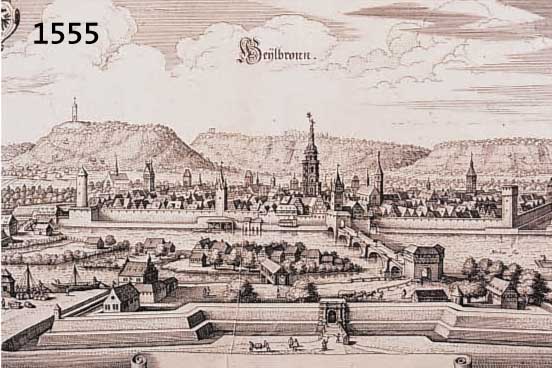 KONVOLUT VON 3 BLATT HEILBRONN, 1.) KUPFER- STICH M. MERIAN, GA HEILBRONN, 21 X 34 CM, FESTER GUTER DRUCK; 2.) KUPFERSTICH V. G. BODENEHR, CA. ...