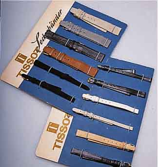 KONVOLUT: 101 ARMBÄNDER FÜR DAMEN- BZW. HERREN ARMBANDUHREN, MEIST OMEGA BZW. TISSOT, MEIST LEDER BZW. VELOURLEDER, AUF 6 OMEGA- UND 4 ...