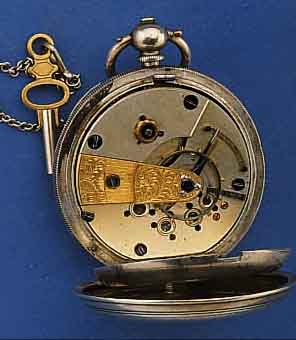 HERRENTASCHENUHR OFFEN, 925ER SILBER, SCHWEIZ FÜR DEN IRISCHEN MARKT UM 1880, SIL- BERZIFFERBL. M. AUFGEL. RÖM. GOLD-STD.-ZEICHEN ...