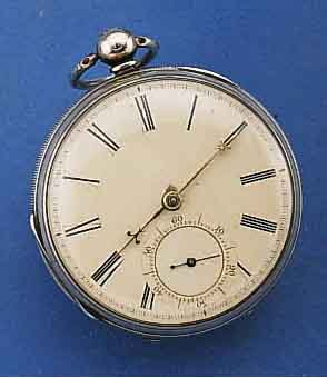 HERRENTASCHENUHR OFFEN, ENGLAND, HALLMARK LONDON 1853, SCHLÜSSELAUFZUG, SILBER, 2-TEIL. EMAILBL. FEIN HAARR., VERG. PLATINENW., ENG- LISH LEVER, ...
